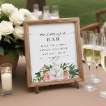 Floral Magnolia Rose Bridal Shower Mimosa Bar Sign<br><div class="desc">Add a touch of elegance and charm to your bridal shower with our Floral Magnolia Rose Mimosa Bar Sign. This beautifully designed sign features delicate magnolia and rose floral accents,  making it the perfect addition to your mimosa bar setup.</div>