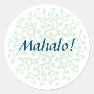 Floral Mahalo Small Round Stickers