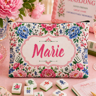 Floral Mahjong Tile Bag Personalized