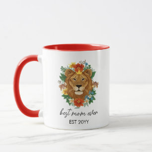 Floral Majestic Lioness Mug