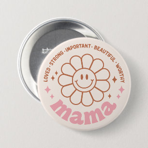Floral Mama 3 Inch Round Button