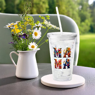 Floral MAMA Acrylic Tumbler