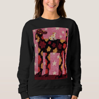 Floral Mama Dog With Puppy Shirt Stars