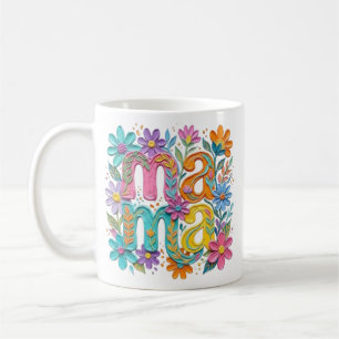floral mama mug, cute mom mug, pink flower mug