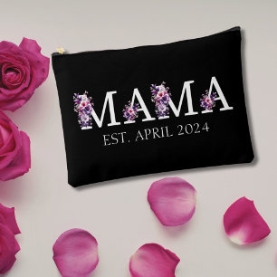 Floral Mama New Mom Text Accessory Pouch