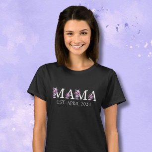 Floral Mama New Mom Text Woman's T-Shirt
