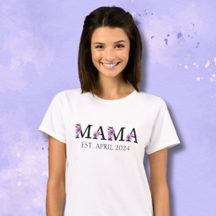 Floral Mama New Mom Text Woman's T-Shirt