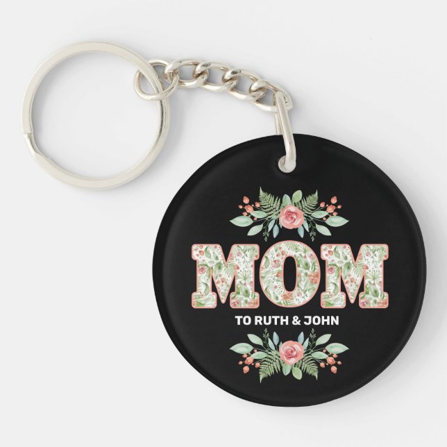Floral Maman | Modern Mom Kids Noms de la fête des (Devant)