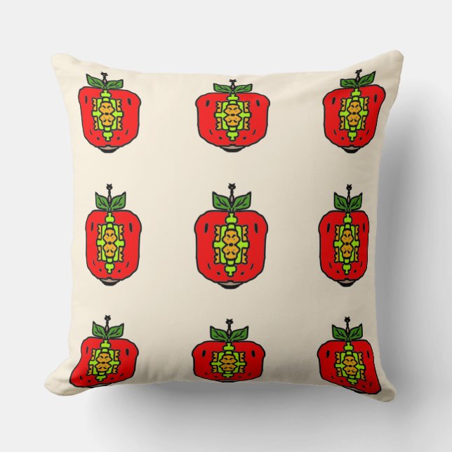 Floral Mandala Art Throw Pillow (Front)
