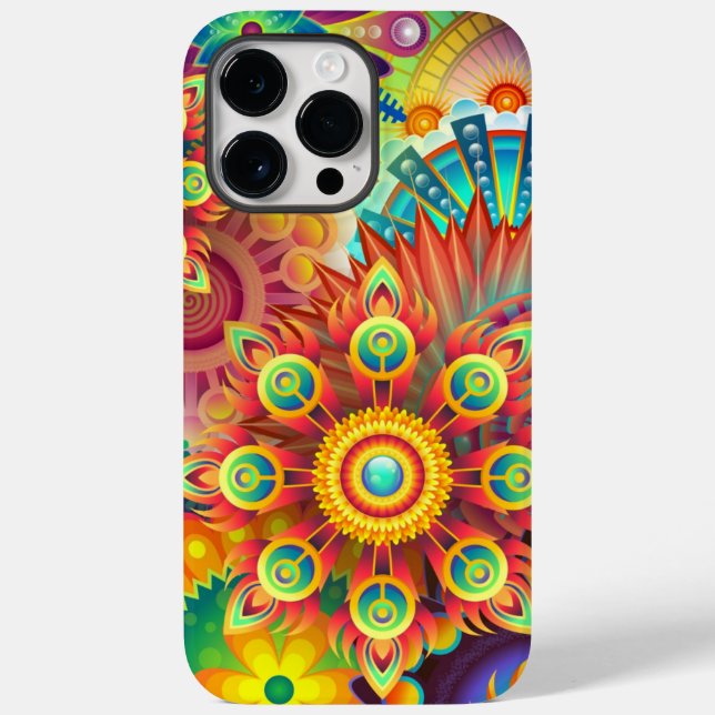 Floral Mandala Collage Psychedelic Case-Mate iPhone Case (Back)