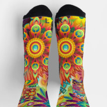 Floral Mandala Collage Psychedelic Yoga Leggings