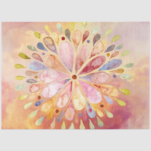 Floral mandala decoupage paper (Front)