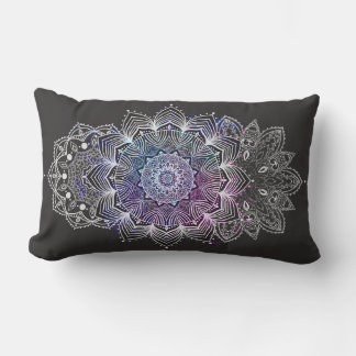Floral Mandala Designs Purple Pink Blue Grey Lumbar Pillow