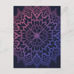 Floral Mandala Flower Yoga Holiday Postcard