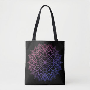 Floral Mandala Flower Yoga Tote Bag