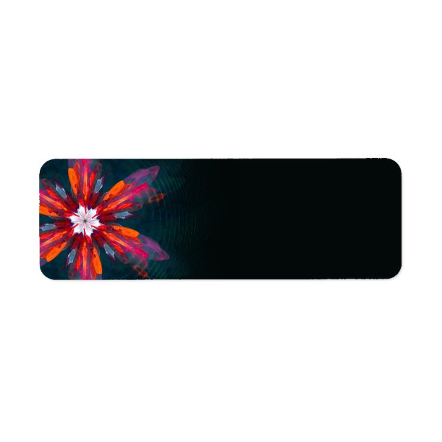 Floral Mandala Flowers Orange Red Blue Abstract (Front)