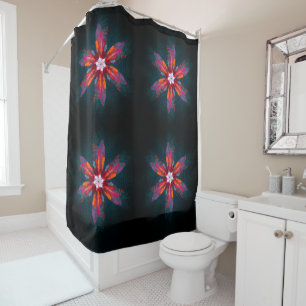 Floral Mandala Flowers Orange Red Blue Abstract