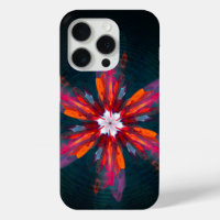Floral Mandala Flowers Orange Red Blue Abstract