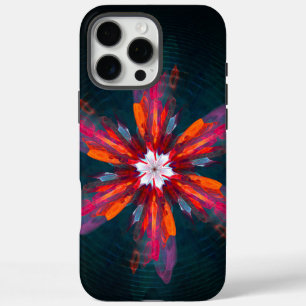 Floral Mandala Flowers Orange Red Blue Abstract iPhone 16 Pro Max Case