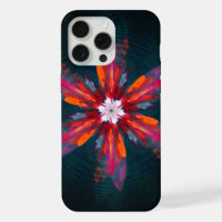 Floral Mandala Flowers Orange Red Blue Abstract