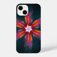 Floral Mandala Flowers Orange Red Blue Abstract