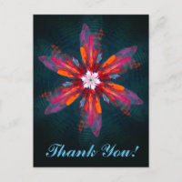 Floral Mandala Flowers Orange Red Blue Abstract
