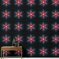 Floral Mandala Flowers Orange Red Blue Abstract
