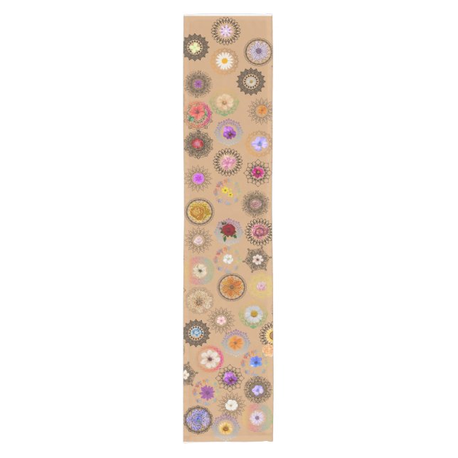 Floral Mandala Fusion: Elegant Table Runner (Front)