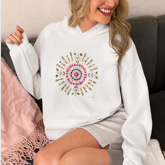 Floral Mandala l Pressed flower Artwork Hoodie