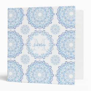 Floral Mandala Monogrammed Modern Elegant Binder