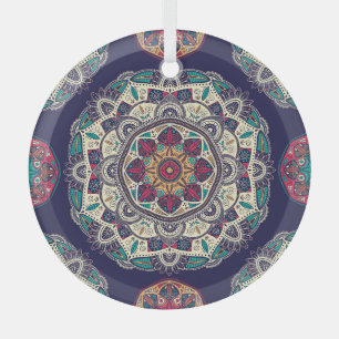 Floral Mandala: Ornamental Vintage Seamless Glass Ornament