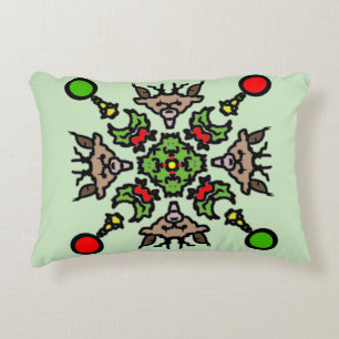 Floral Mandala Pattern Accent Pillow