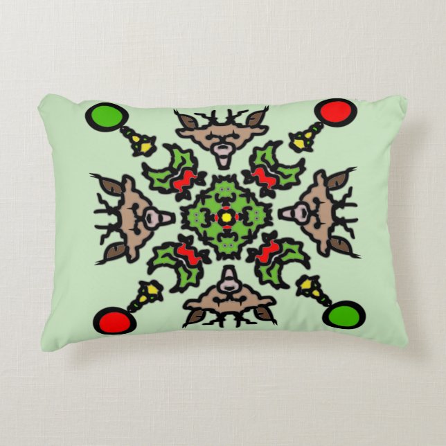 Floral Mandala Pattern Accent Pillow (Front)