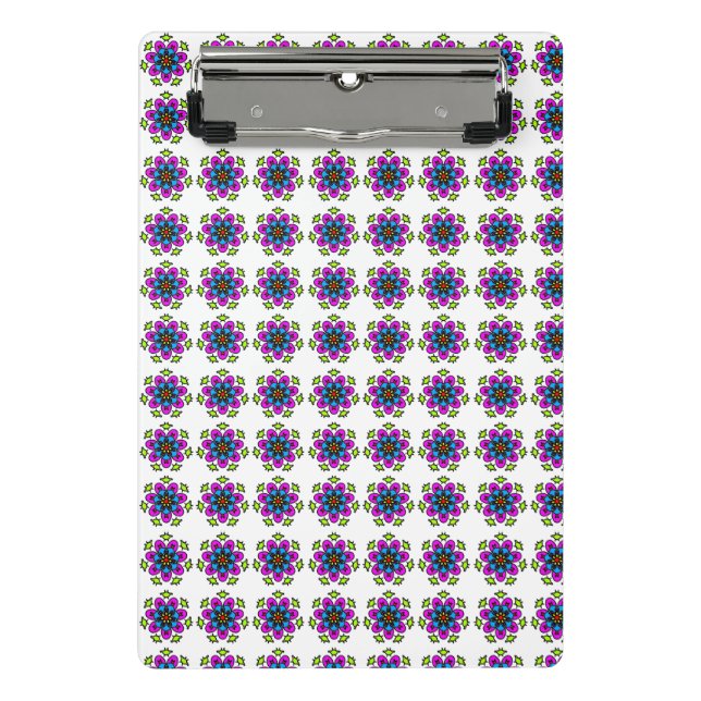 Floral Mandala Pattern Mini Clipboard (Front)