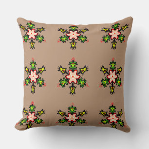 Floral Mandala Pattern Throw Pillow