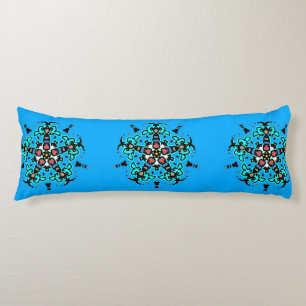 Floral Mandala Seamless Azure Body Pillow