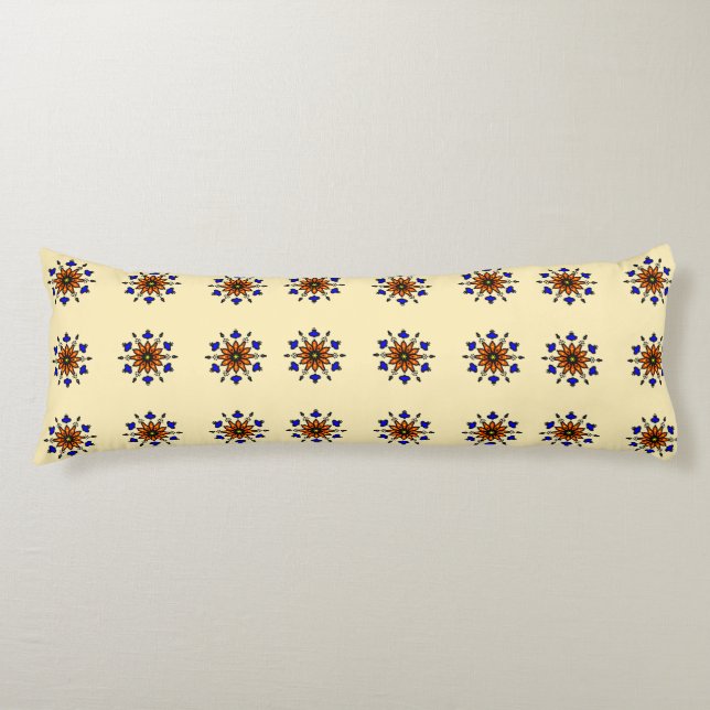 Floral Mandala Seamless Body Pillow (Front)