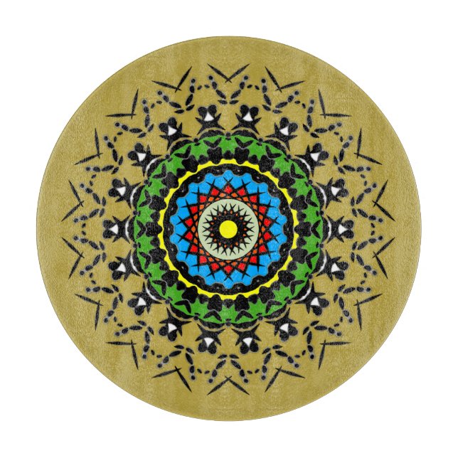 Floral Mandala Seamless Cutting Board (Front)