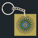 Floral Mandala Seamless Keychain<br><div class="desc">Elevate your space with this intricately designed floral mandala. This seamless pattern features vibrant colors and a sophisticated geometric layout,  making it a perfect statement piece for any modern home decor. Its detailed artistry adds a touch of elegance and harmony to your surroundings.</div>