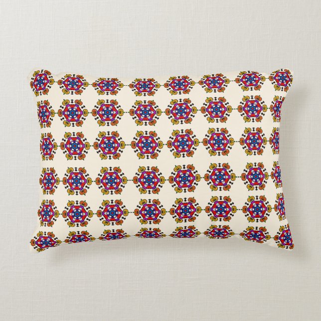 Floral Mandala Seamless Pattern Accent Pillow (Front)