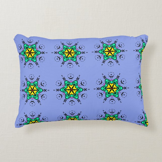 Floral Mandala Seamless Pattern Accent Pillow (Front)