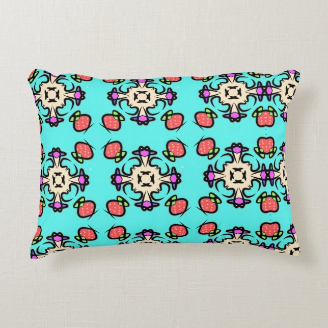 Floral Mandala Seamless Pattern Accent Pillow (Front)