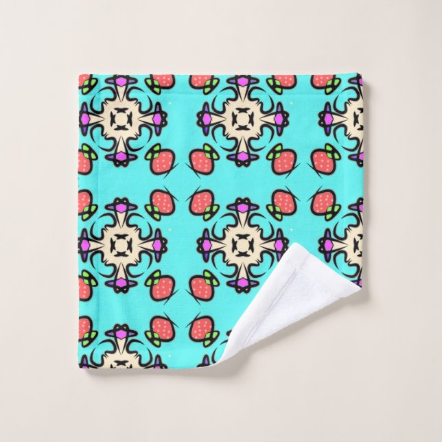 Floral Mandala Seamless Pattern Bath Towel Set (Wash Cloth)