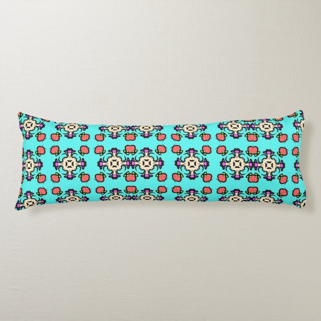 Floral Mandala Seamless Pattern Body Pillow (Front)