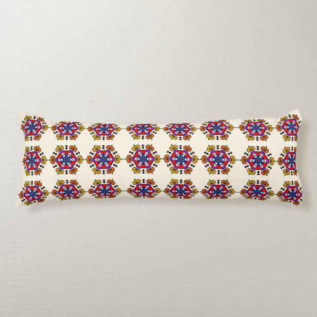 Floral Mandala Seamless Pattern Body Pillow (Front)