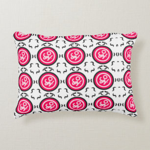 Floral Mandala Seamless Pattern Modern Pink Orbit Accent Pillow