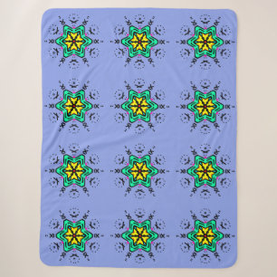 Floral Mandala Seamless Pattern Sherpa Blanket
