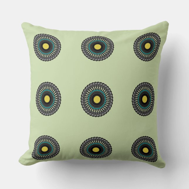 Floral Mandala Seamless Pattern Throw Pillow (Front)