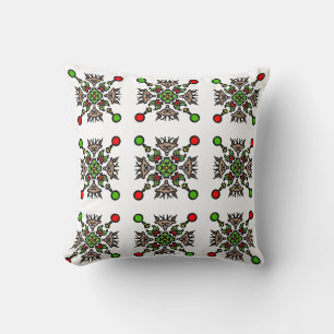 Floral Mandala Seamless Pattern Throw Pillow