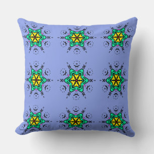 Floral Mandala Seamless Pattern Throw Pillow